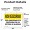 Signmission Facility Protected By Alarm Spanish OSHA Security Notice Sign, Vinyl Decal, 24in W x 18in L, 2PK OS-2PACK-SN-D-1824-L-11539 - alternate 6